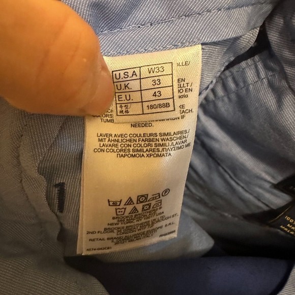 Brooks Brothers 346 Shorts Mens W33 Blue Chino Lightweight Advantage Pleated - Picture 4 of 6